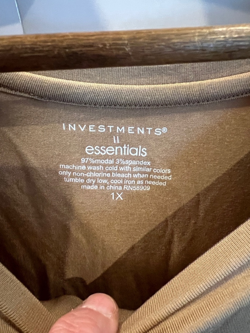 Investments Long-Sleeve Crewneck Top in Camel - Picture 3 of 4